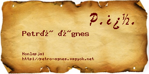Petró Ágnes névjegykártya