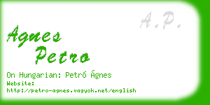 agnes petro business card
